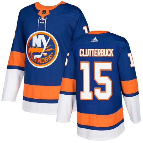 Adidas Islanders #15 Cal Clutterbuck Royal Blue Home Authentic Stitched Youth NHL Jersey